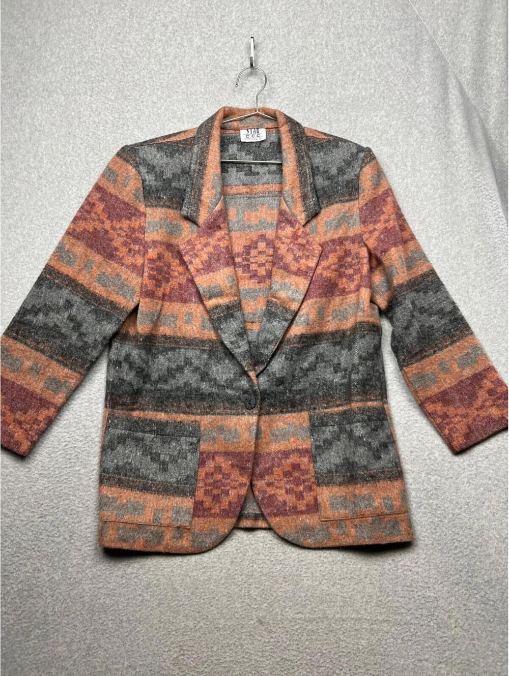 Vintage Star Clothing Company Southwest Blazer Aztec Jacket M Cotton Blend